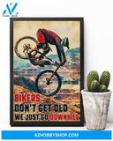 Cycling Bikers Don't Get Old Vertical Wall Hanging, Wall Decor Visual Art