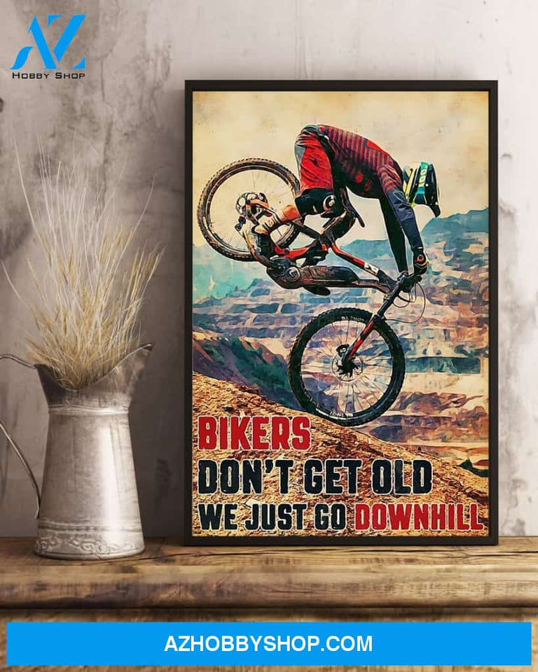 Cycling Bikers Don't Get Old Vertical Wall Hanging, Wall Decor Visual Art
