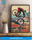 Cycling Bikers Don't Get Old Vertical Wall Hanging, Wall Decor Visual Art