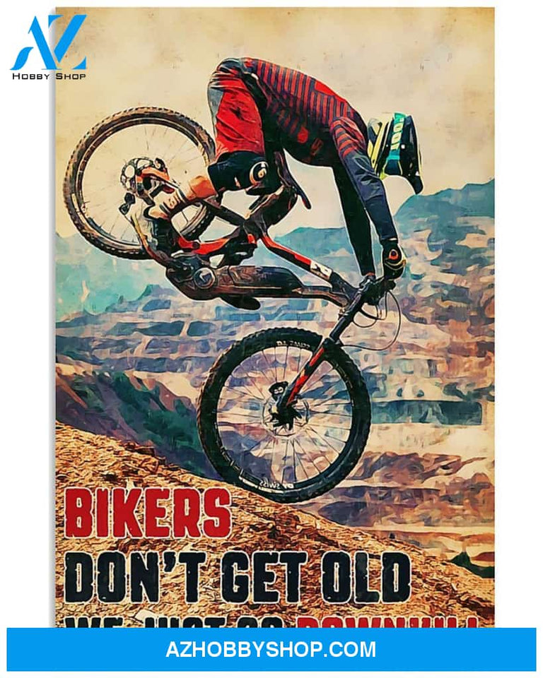 Cycling Bikers Don't Get Old Vertical Wall Hanging, Wall Decor Visual Art