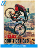 Cycling Bikers Don't Get Old Vertical Wall Hanging, Wall Decor Visual Art
