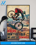 Cycling Bikers Don't Get Old Vertical Wall Hanging, Wall Decor Visual Art