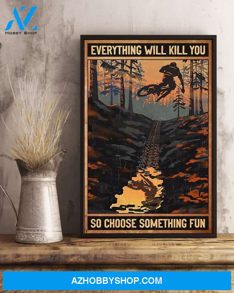 Cycling Choose Fun Vertical Wall Hanging, Wall Decor Visual Art