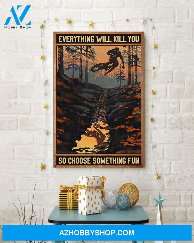 Cycling Choose Fun Vertical Wall Hanging, Wall Decor Visual Art