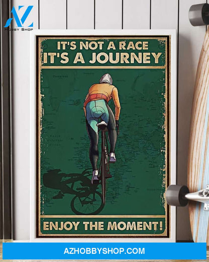 Cycling Enjoy The Moment Vertical Canvas Wall Art, Wall Decor Visual Art