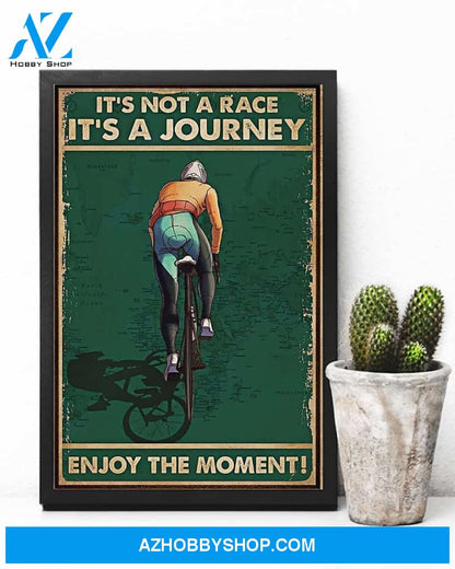 Cycling Enjoy The Moment Vertical Canvas Wall Art, Wall Decor Visual Art