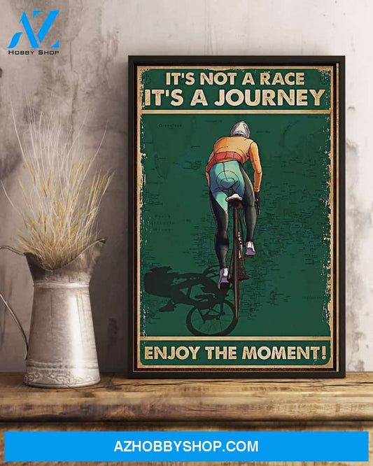 Cycling Enjoy The Moment Vertical Canvas Wall Art, Wall Decor Visual Art