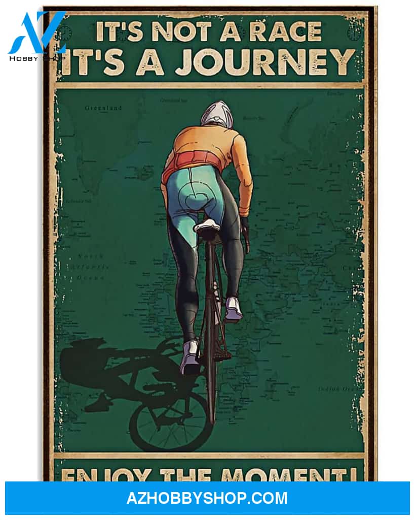 Cycling Enjoy The Moment Vertical Canvas Wall Art, Wall Decor Visual Art