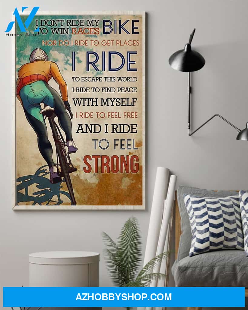 Cycling Feel Strong Vertical Canvas Decor, Wall Decor Visual Art