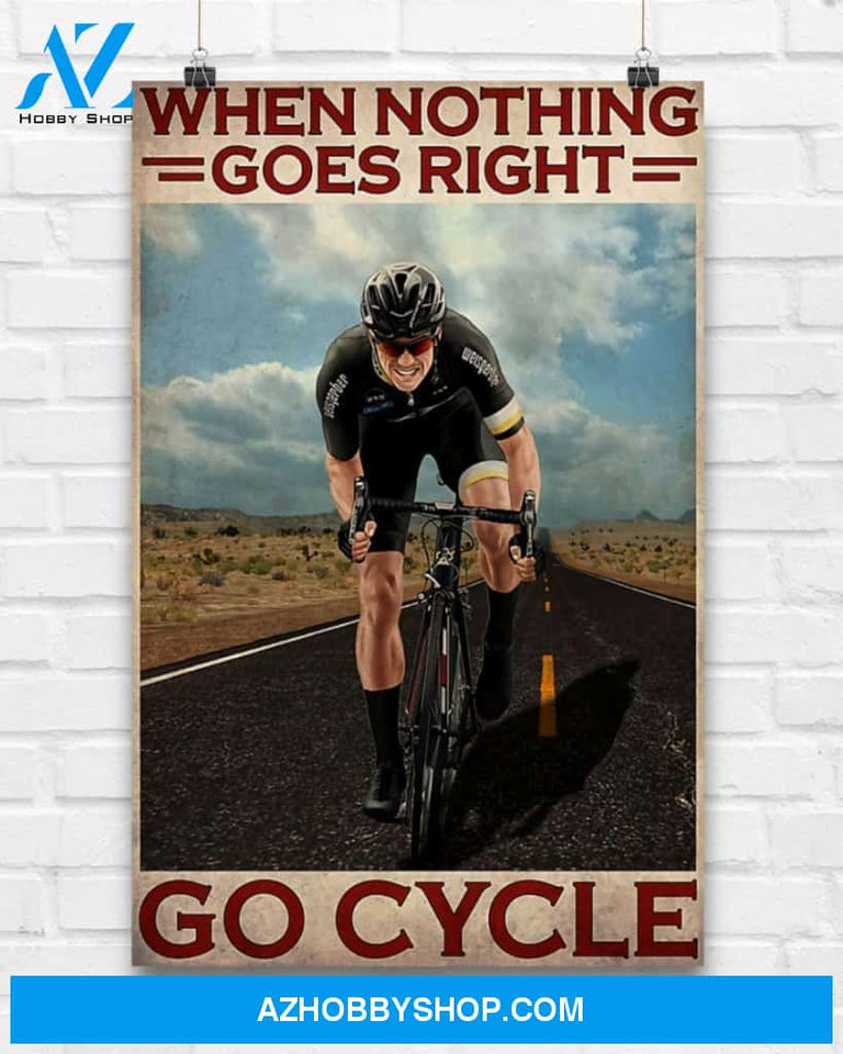 Cycling Go Cycle Vertical Canvas Art Prints, Wall Decor Visual Art