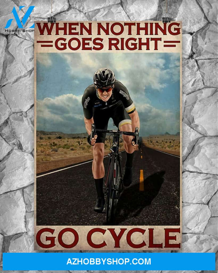 Cycling Go Cycle Vertical Canvas Art Prints, Wall Decor Visual Art