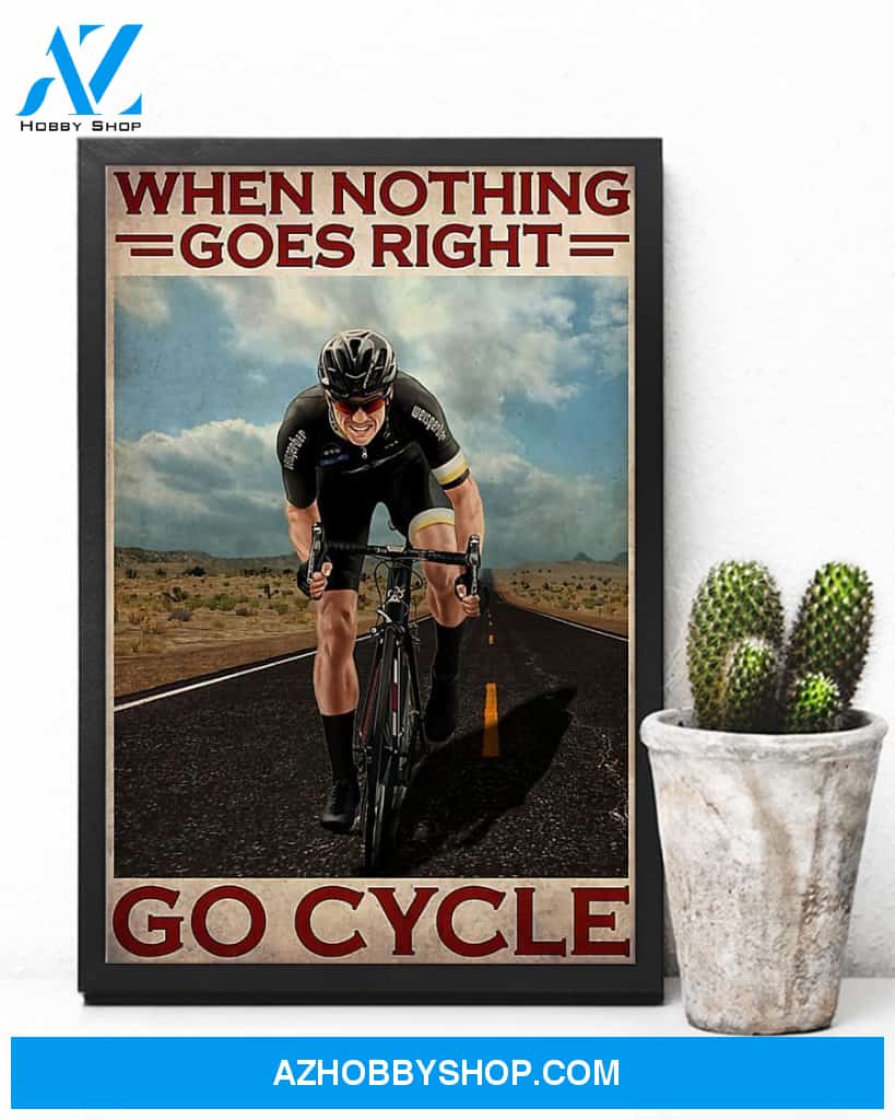 Cycling Go Cycle Vertical Canvas Art Prints, Wall Decor Visual Art