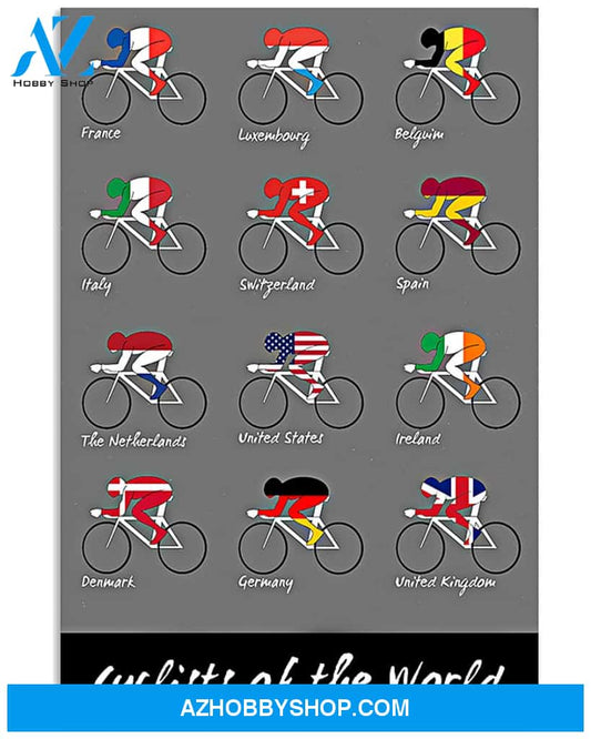 Cycling Poster Cyclists Of The World Poster Wall Decor