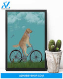 Cycling Retriever Vertical Art Canvas, Wall Decor Visual Art