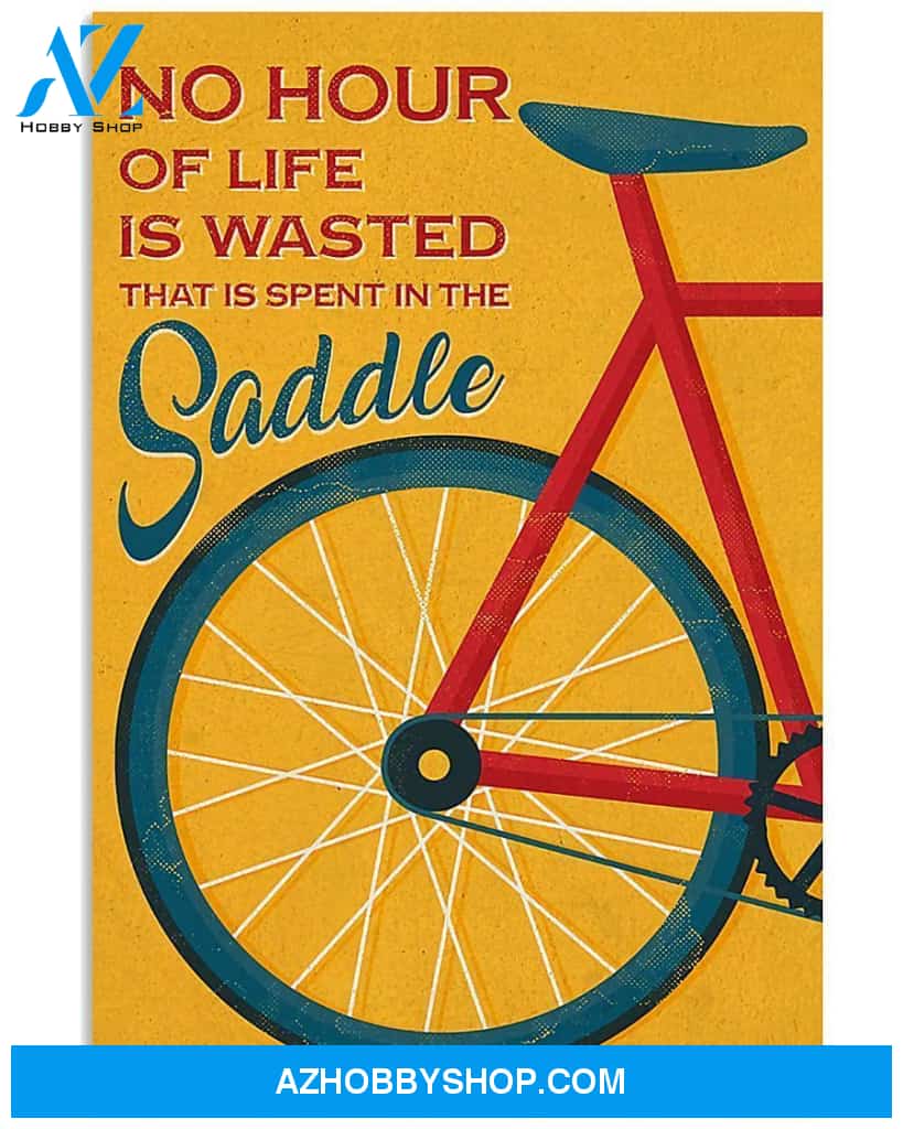 Cycling Spent In The Saddle Vertical Canvas Wall Art, Wall Decor Visual Art