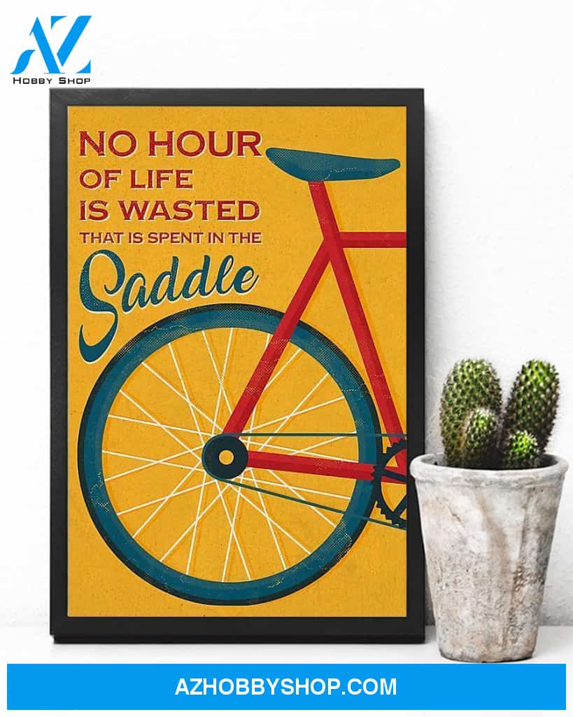 Cycling Spent In The Saddle Vertical Canvas Wall Art, Wall Decor Visual Art