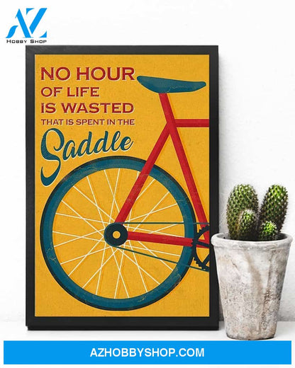 Cycling Spent In The Saddle Vertical Canvas Wall Art, Wall Decor Visual Art
