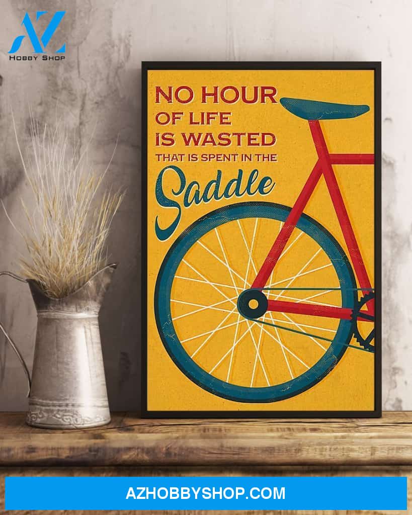 Cycling Spent In The Saddle Vertical Canvas Wall Art, Wall Decor Visual Art