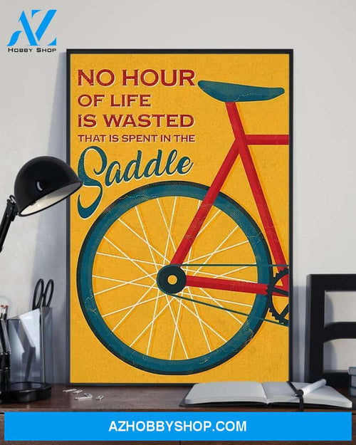 Cycling Spent In The Saddle Vertical Canvas Wall Art, Wall Decor Visual Art