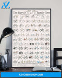 Cycling The Bicycle Family Tree Vertical Canvas Painting, Wall Decor Visual Art