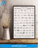 Cycling The Bicycle Family Tree Vertical Canvas Painting, Wall Decor Visual Art