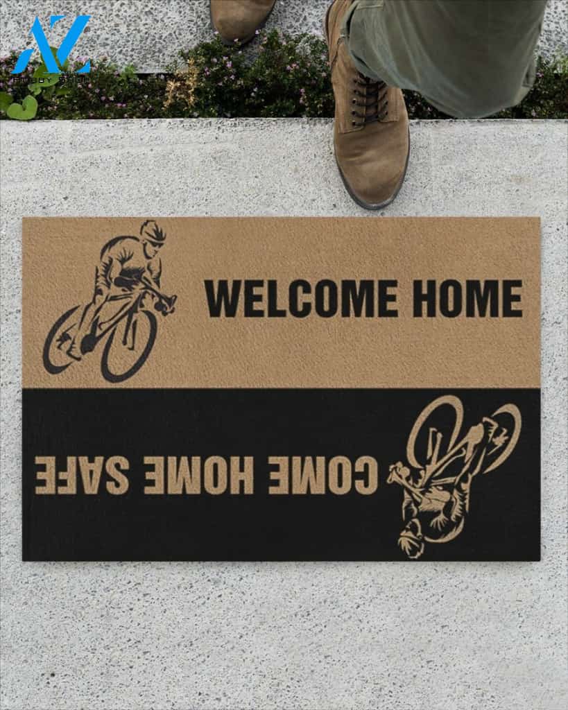 Cycling Welcome Home Come Home Safe Doormat | Welcome Mat | House Warming Gift