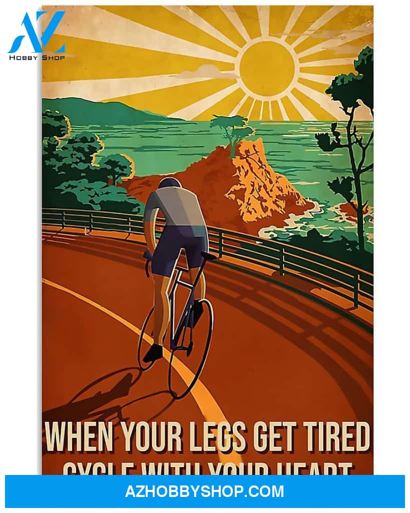 Cycling With Your Heart Vertical Art Canvas, Wall Decor Visual Art
