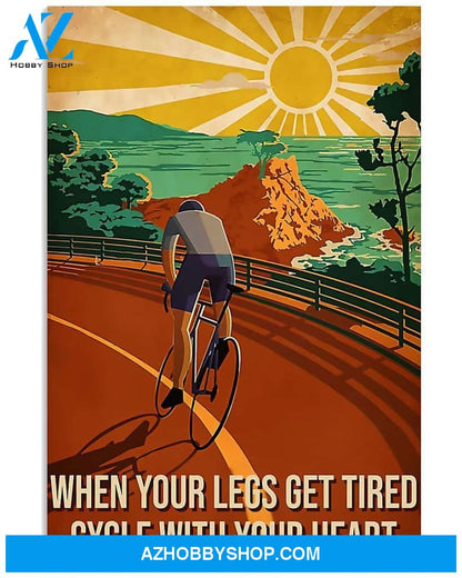 Cycling With Your Heart Vertical Art Canvas, Wall Decor Visual Art