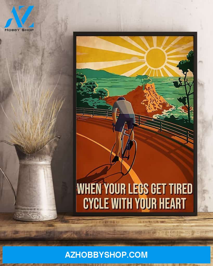 Cycling With Your Heart Vertical Art Canvas, Wall Decor Visual Art