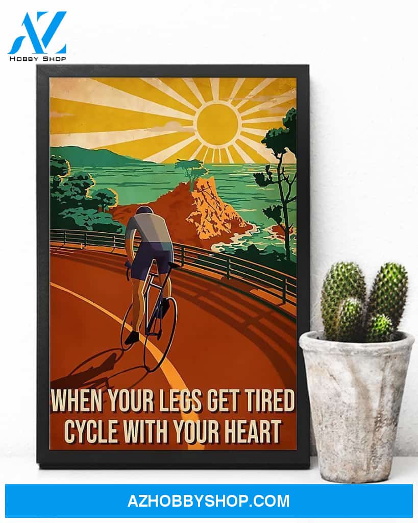 Cycling With Your Heart Vertical Art Canvas, Wall Decor Visual Art