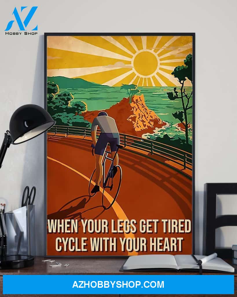 Cycling With Your Heart Vertical Art Canvas, Wall Decor Visual Art