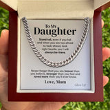 Pamaheart- To my Daughter - Stand tall from Mom - Cuban Link Chain, Gift For Man, Husband, Gift For Birthday, Christmas