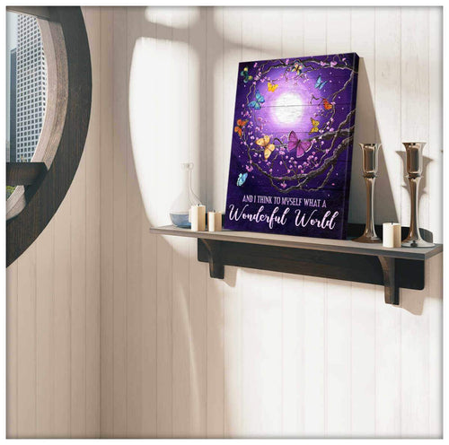 Wonderful World Butterfly Canvas Wall Art