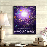 Wonderful World Butterfly Canvas Wall Art