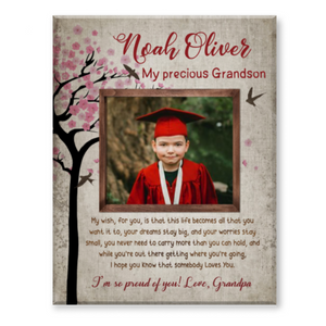 Graduation Gift For Grandson, Graduation Present For Grandson, Grandson Graduation Custom Canvas Print