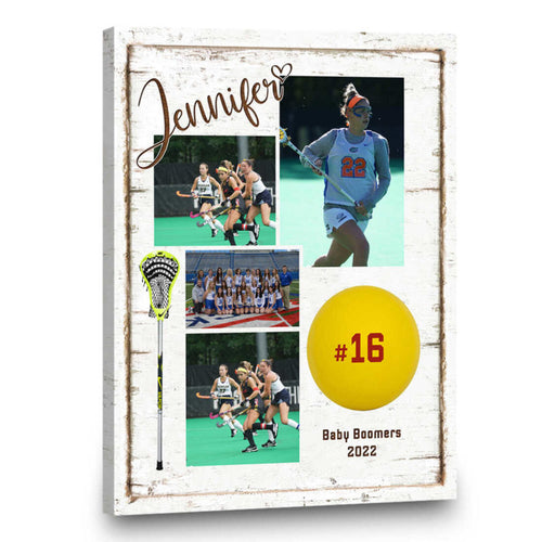 Lacrosse Gift, Gift For Lacrosse Player, Gifts For Lacrosse Team, Personalized Lacrosse Photo Canvas Wall Art