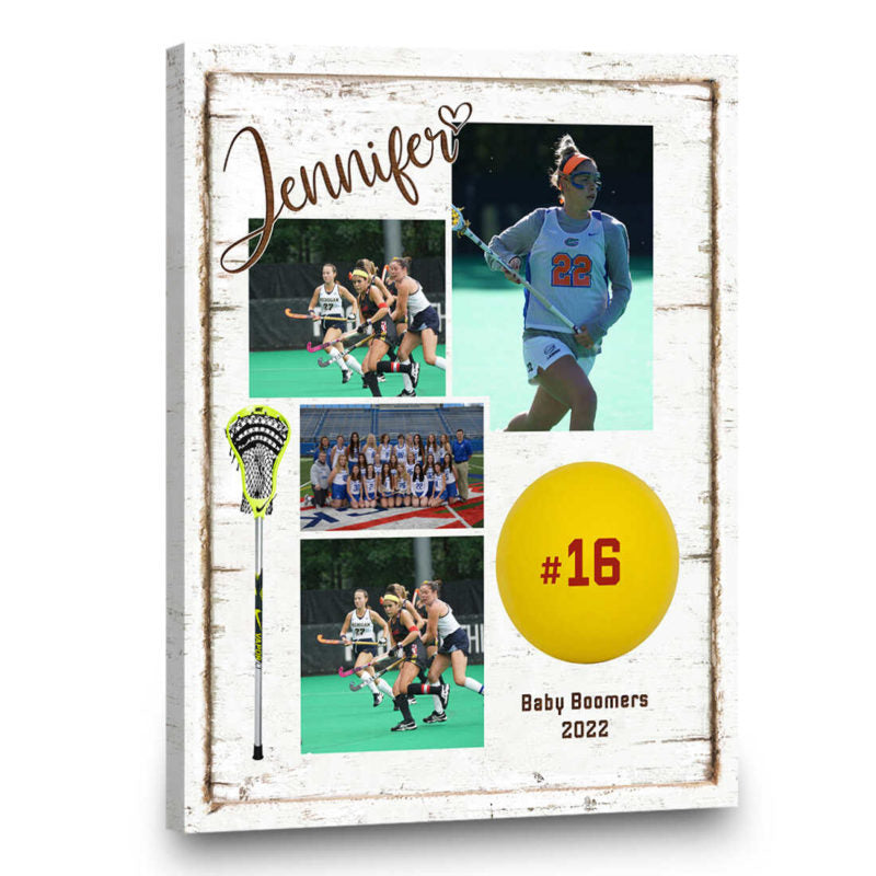 Lacrosse Gift, Gift For Lacrosse Player, Gifts For Lacrosse Team, Personalized Lacrosse Photo Canvas Wall Art