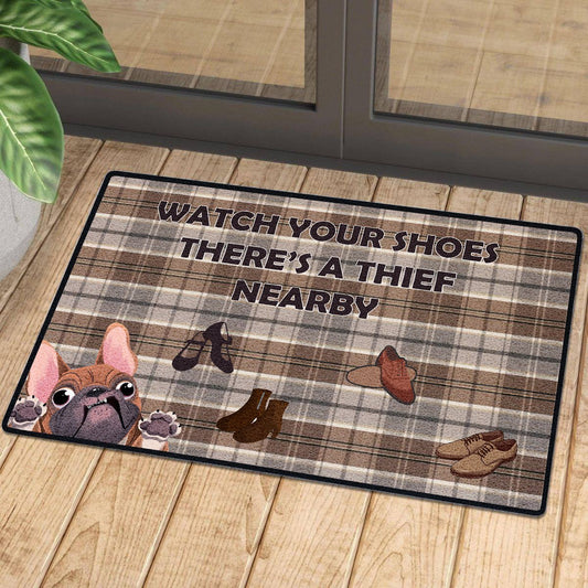 French Bulldog Loves Shoes 6 Doormat | Colorful | Size 8x27'' 24x36''