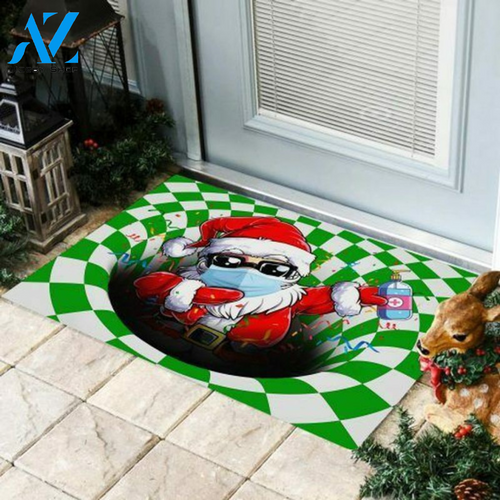 Dabbing Santa Quarantine Christmas Doormat Rug Welcome Mat Housewarming Home Decor Funny Doormat Gift Idea