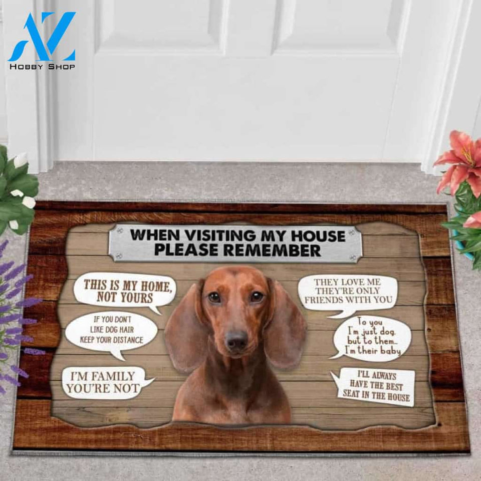 Dachshund 3 Visiting My House Doormat