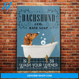 Dachshund Bath Soap Company Canvas Wall Art, Wall Decor Visual Art