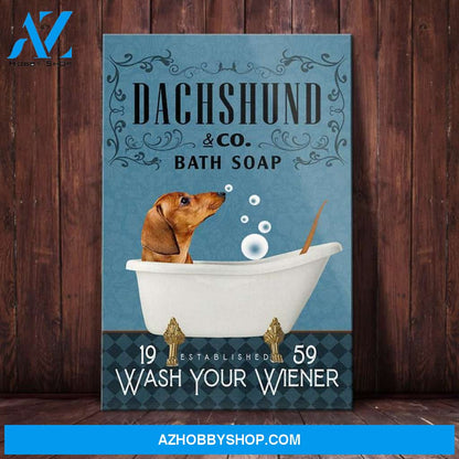 Dachshund Bath Soap Company Canvas Wall Art, Wall Decor Visual Art