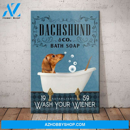 Dachshund Bath Soap Company Canvas Wall Art, Wall Decor Visual Art
