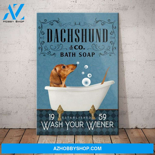 Dachshund Bath Soap Company Canvas Wall Art, Wall Decor Visual Art