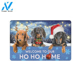 Dachshund Christmas Welcome To Our Ho Ho Home Doormat Indoor And Outdoor Mat Entrance Rug Sweet Home Decor Housewarming Gift Gift For Friend Family Stem Feminist