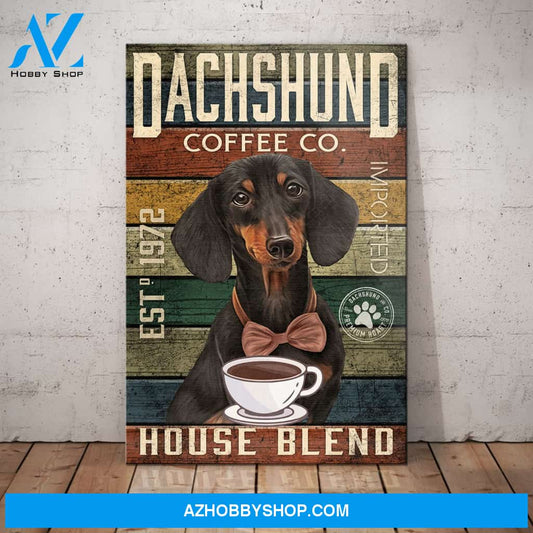 Dachshund Coffee Company Canvas Wall Art, Wall Decor Visual Art