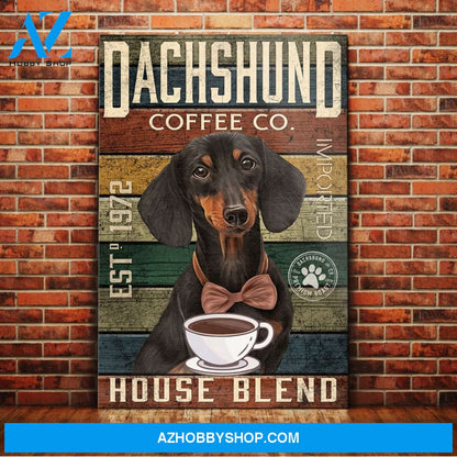 Dachshund Coffee Company Canvas Wall Art, Wall Decor Visual Art