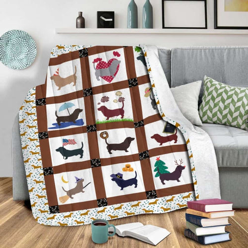 Dachshund Colorful Fleece Blanket, Love Animal Fleece Blanket,Baby Blanket Gift For Dachsund Dog Lover Birthday Gift Home Decor Bedding Couch Sofa Soft And Comfy Cozy