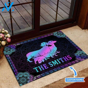 Dachshund Colorful Mandala Custom Doormat | Welcome Mat | House Warming Gift