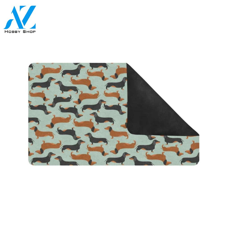 Dachshund Cute Print Pattern Rubber Doormat